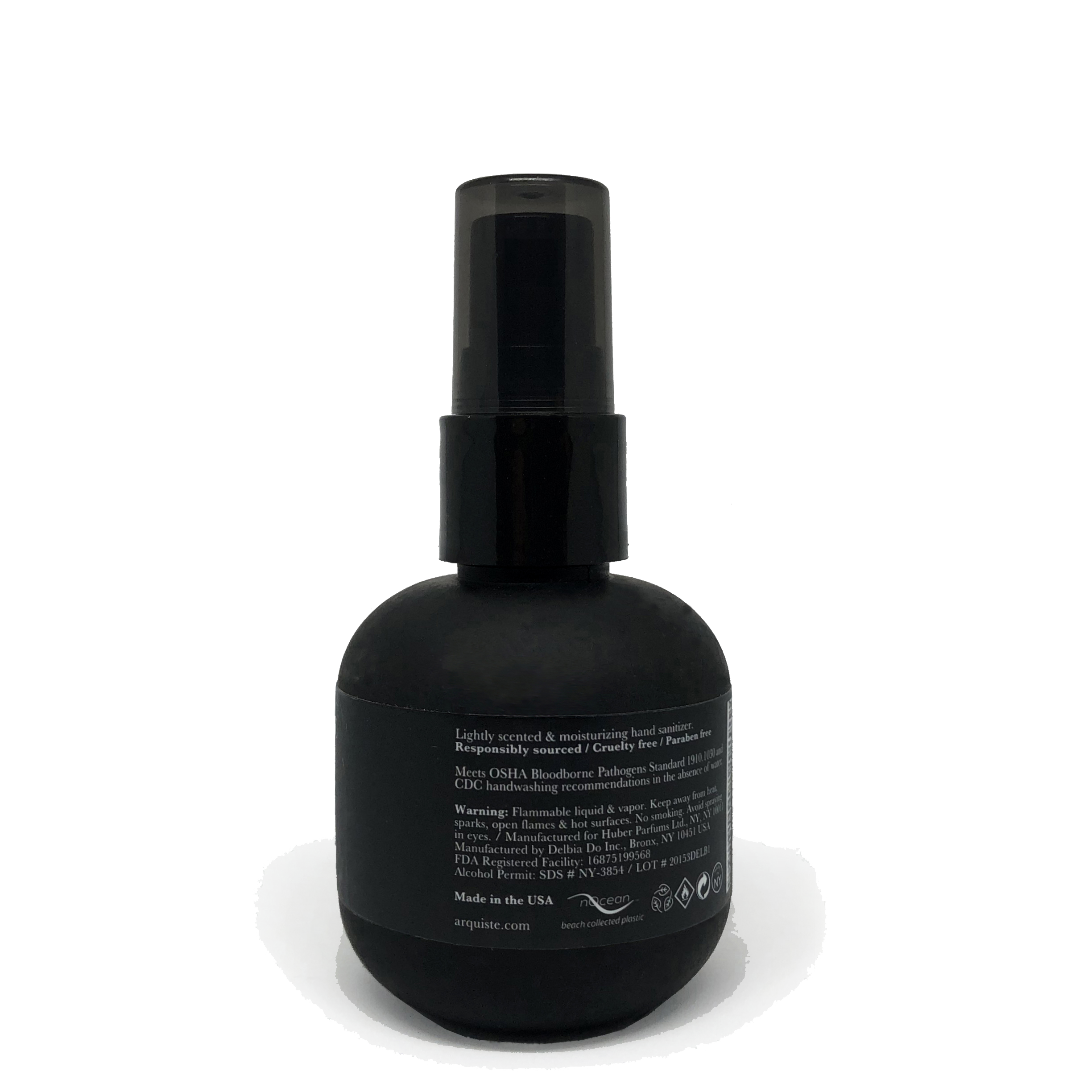 Black spray bottle on a white background