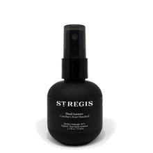 Load image into Gallery viewer, Black hand sanitizer bottle labeled &#39;STREGIS&#39; on a white background