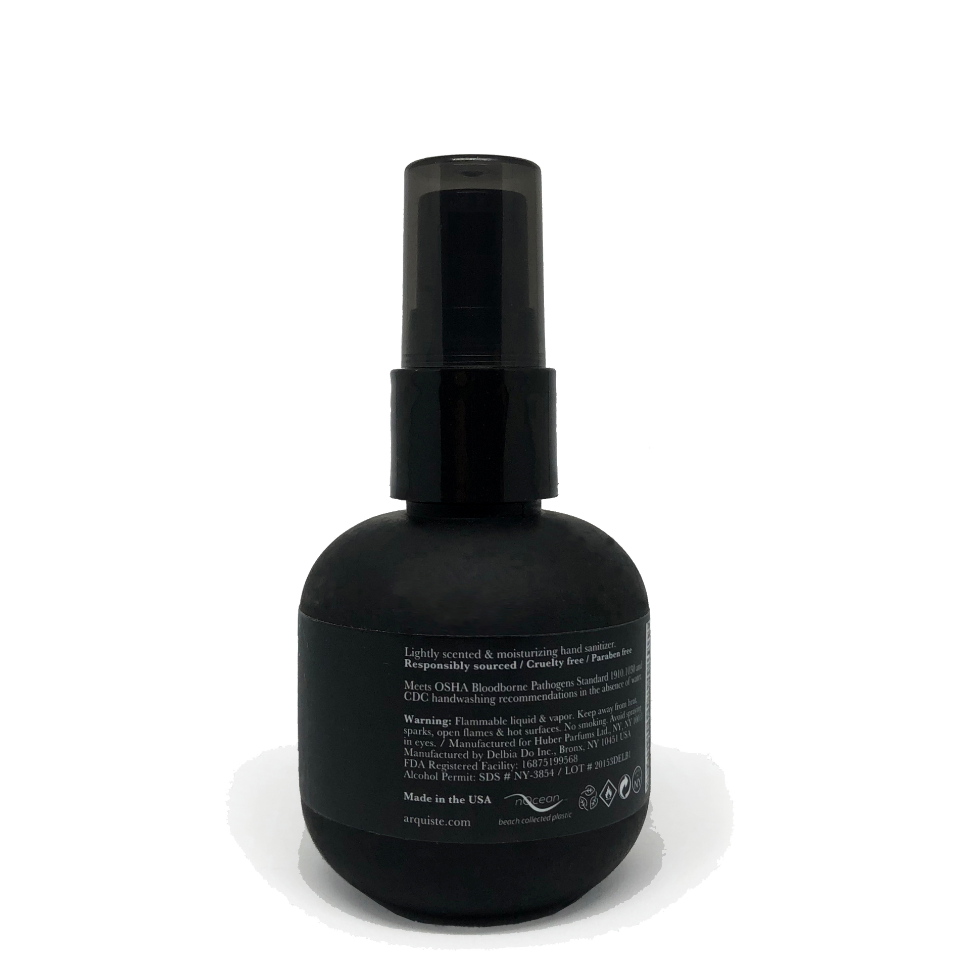Black spray bottle on a white background