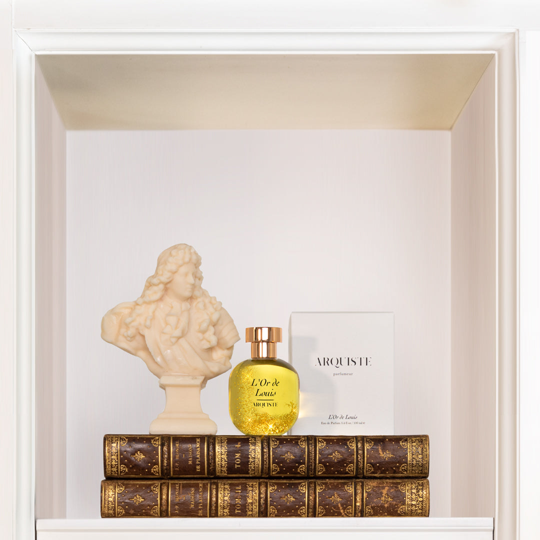 L'Or de Louis in a bookcase