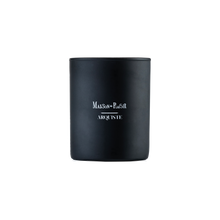 Load image into Gallery viewer, Black candle with &#39;MAISON DE PLAISIR&#39; branding on a white background