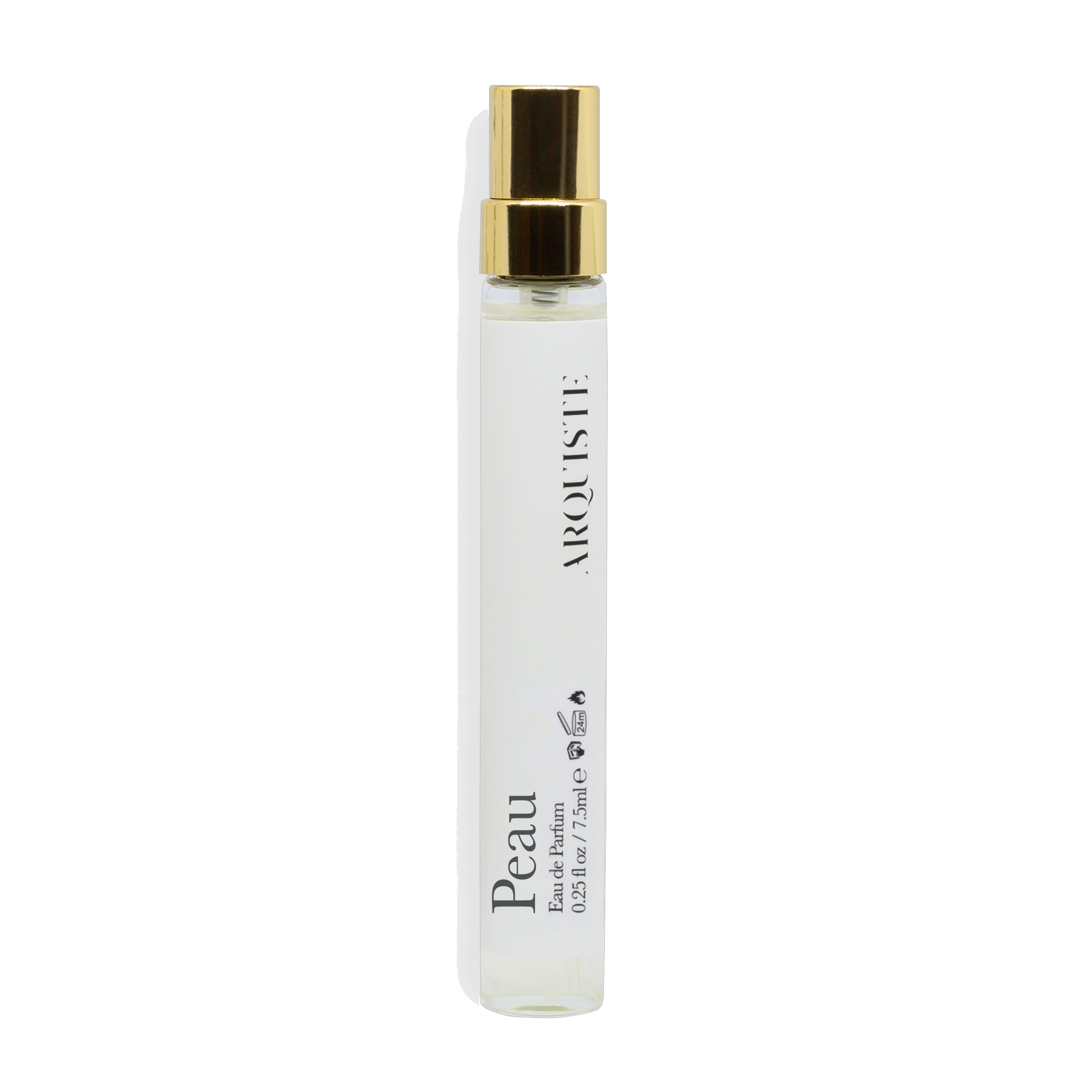 Perfume bottle labeled 'Arquiste Peau' on a white background