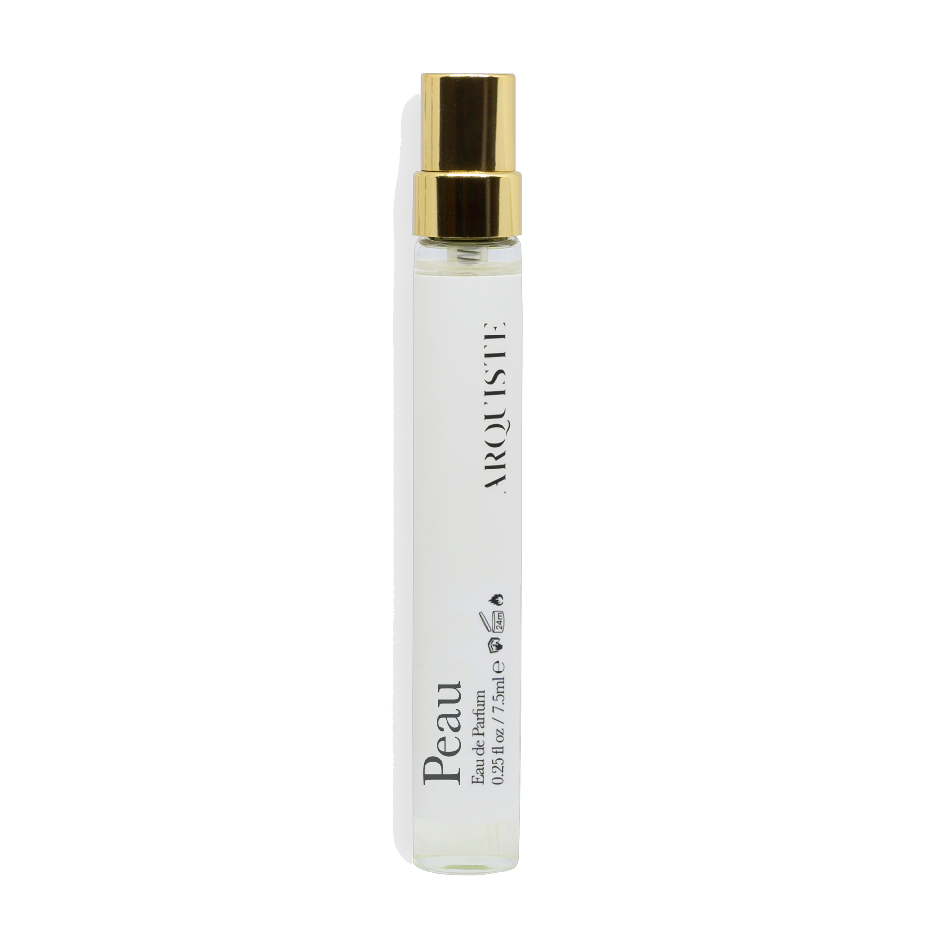 Perfume bottle labeled 'Arquiste Peau' on a white background
