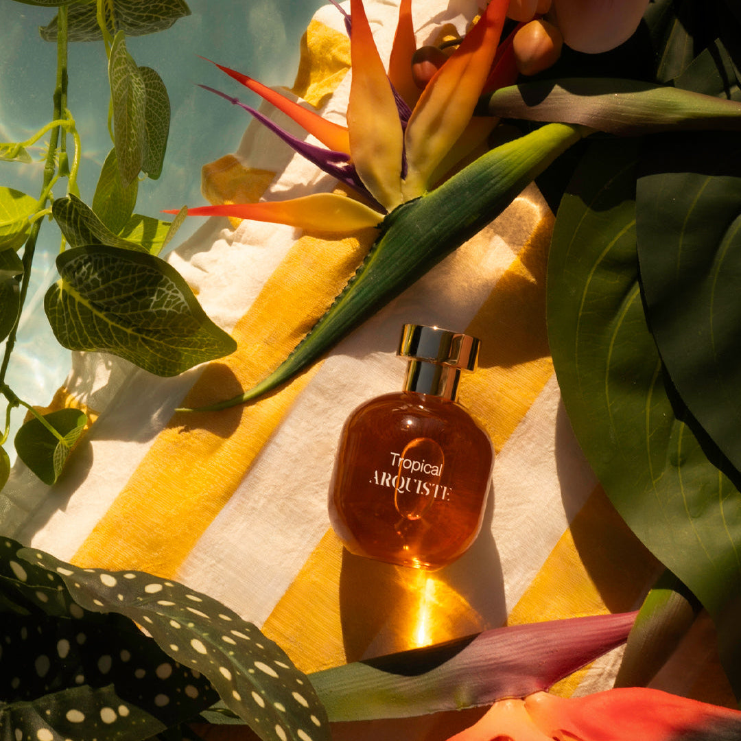 Arquiste Tropical Fragrance in a lush poolide garden